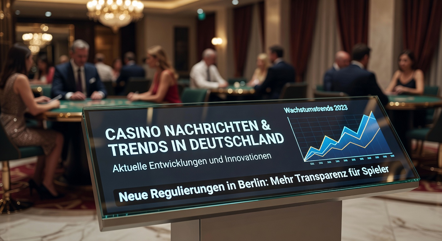 Moderne Spielbank in Deutschland mit eleganten Sälen und Spielern an Tischen, beleuchtet in goldenem Licht