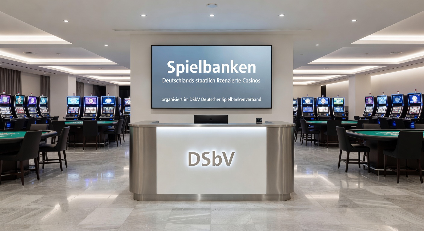 Gruppe von Spielern an Roulette- und Blackjack-Tischen in einer deutschen Spielbank, mit gedimmtem Licht und konzentrierten Gesichtern