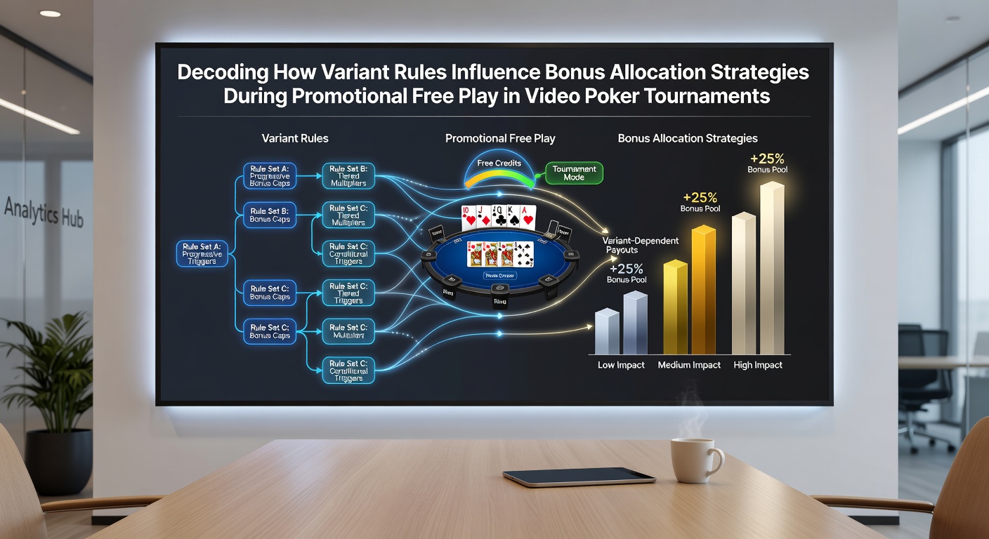 Illustration der Regelvarianten und ihrer Auswirkungen auf Bonusallokation in Video-Poker-Turnieren