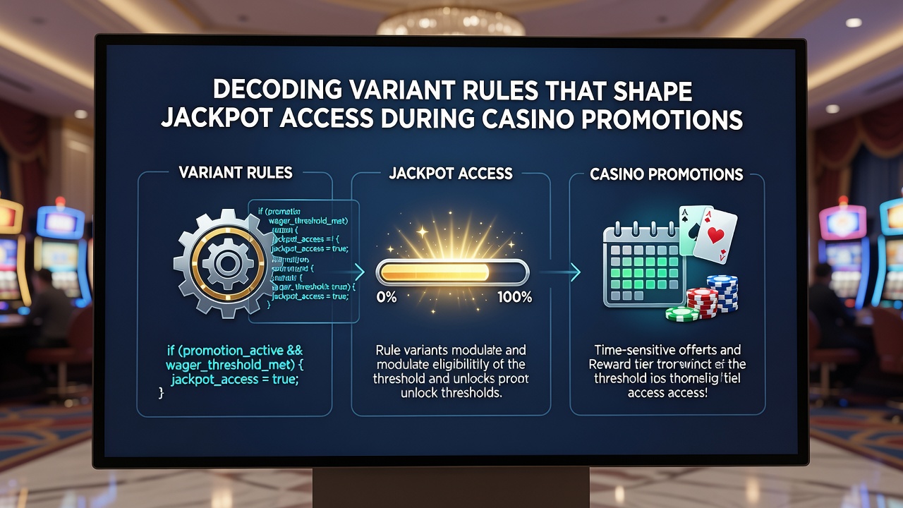Darstellung von Variantenregeln und Jackpot-Zugängen bei Casino-Promotions