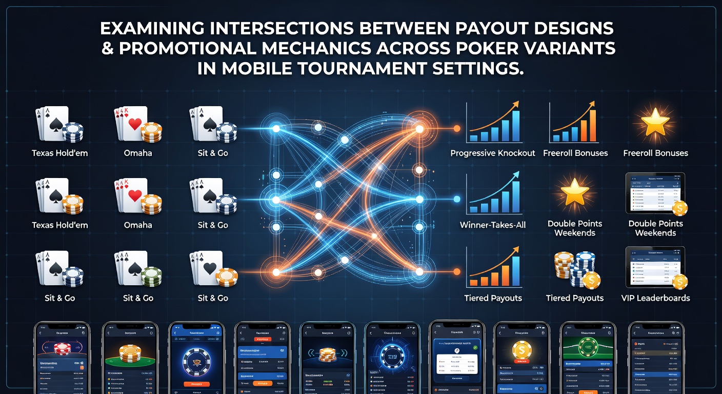 Mobile Poker-Turnieroberfläche mit Auszahlungstabelle und Werbebanner