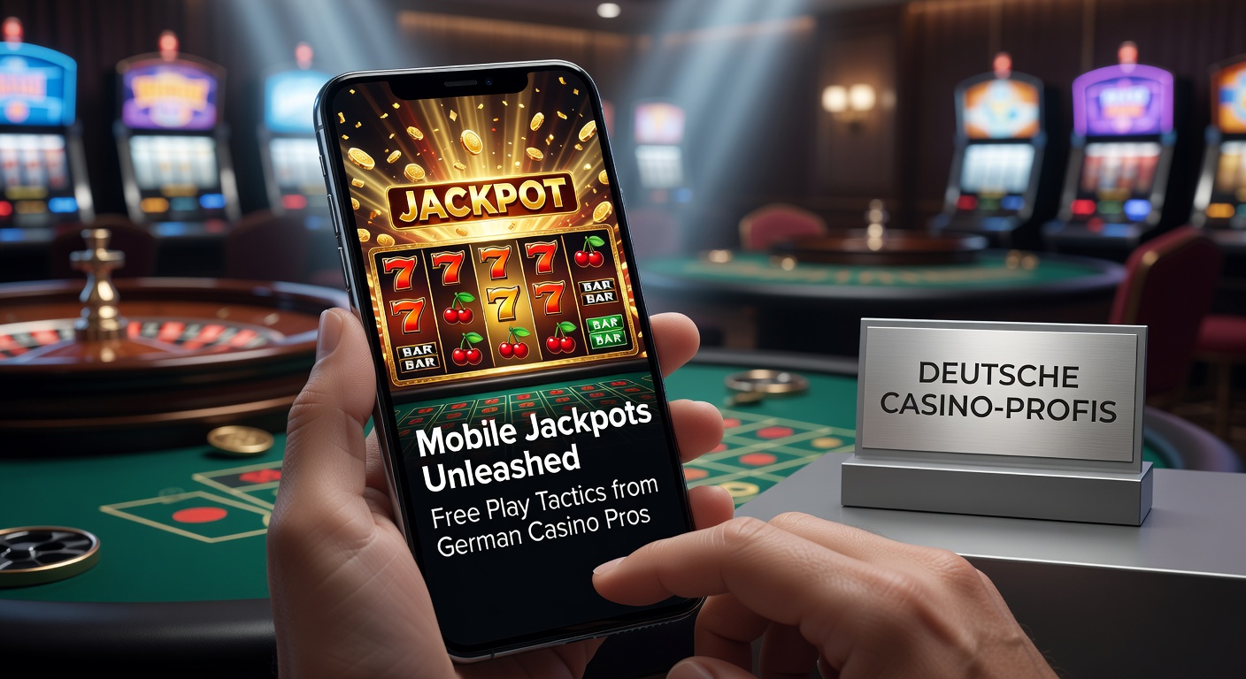 Smartphone mit leuchtendem Jackpot-Symbol und Freispiel-Interface auf einem modernen Casino-App-Hintergrund