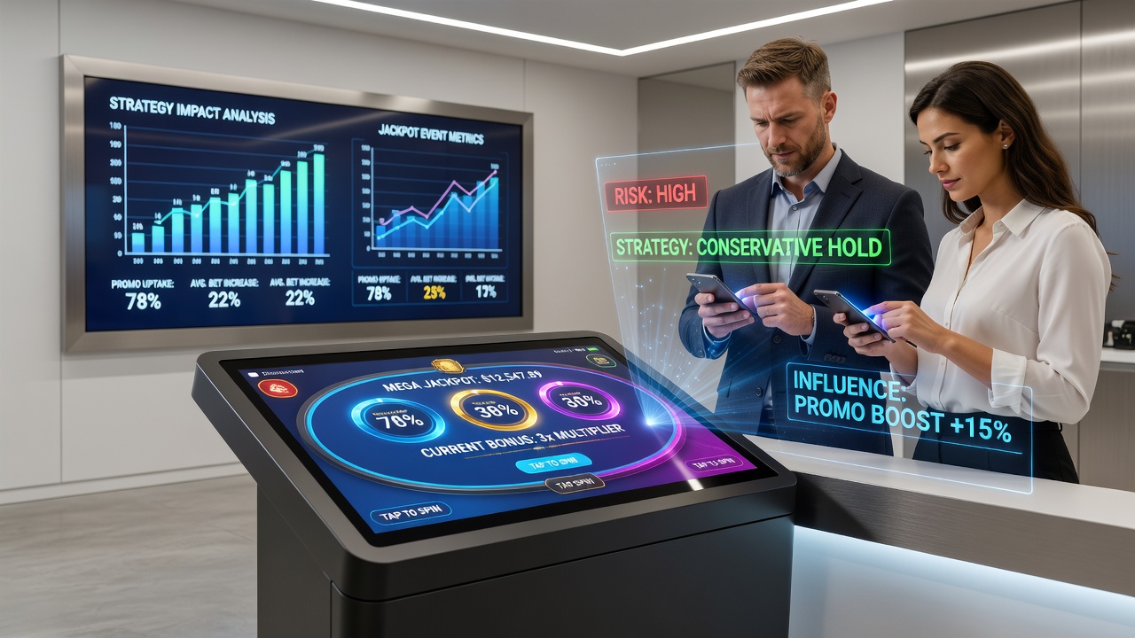 Illustration von mobilen Video-Poker-Jackpot-Events mit Fokus auf Werbestrukturen und Bonusintegration
