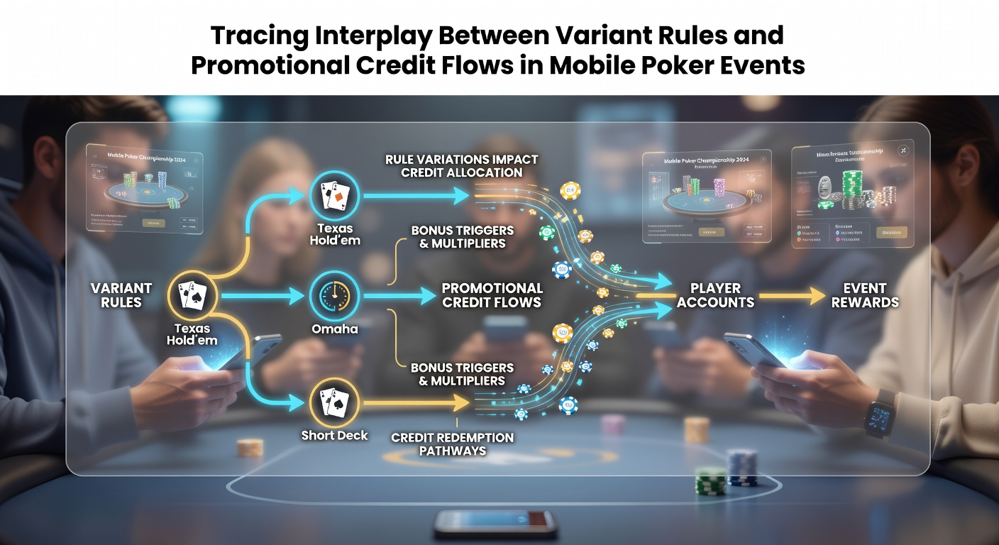 Darstellung der Interaktion zwischen Poker-Variantenregeln und Bonusguthaben in mobilen Turnieren